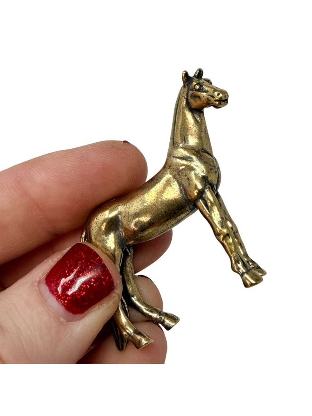 Brass Horse Spirit Animal Figurine Strength Freedom Lucky Altar Totem